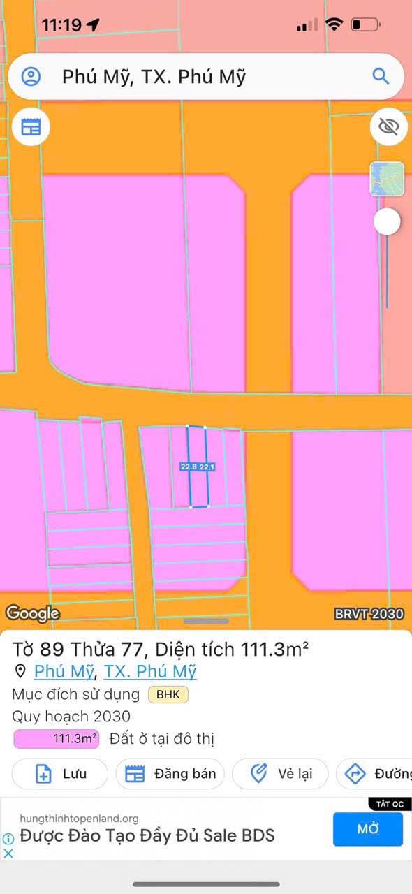 Đất nền Phú Mỹ 110m² giá 2 tỷ - Sổ hồng sẵn