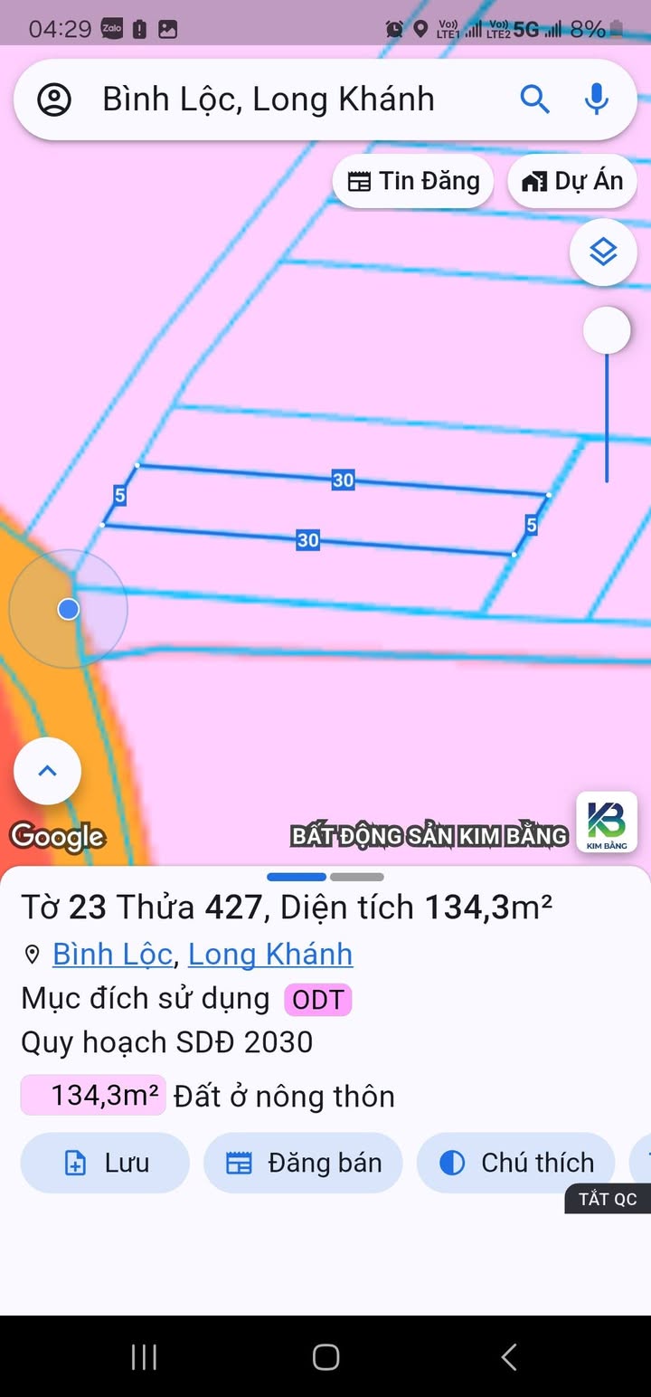 Đất nền Bình Lộc Long Khánh 270m² - Đất thổ cư 100%