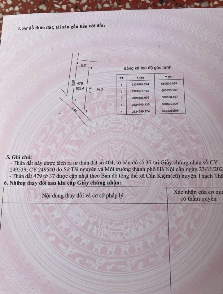 Đất nền Cần Kiệm Thạch Thất 105m² 3 tỷ - Sổ đỏ chính chủ