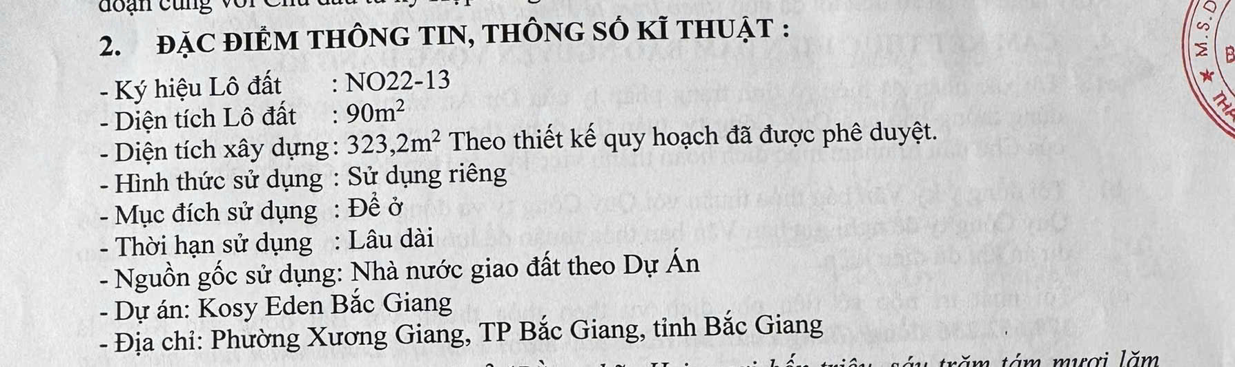 Đất nền Kosy Xương Giang 90m² 2.4 tỷ - Tiềm năng tăng giá