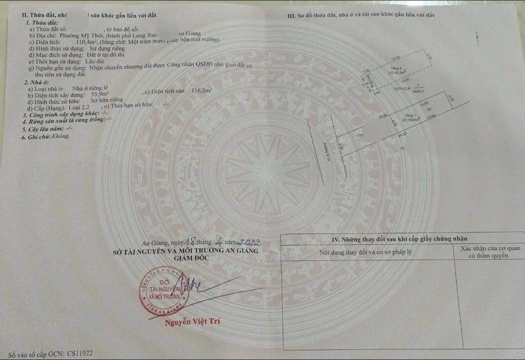 Nhà Mỹ Thới Long Xuyên 114m² giá 2 tỷ - Sẵn sàng ở ngay