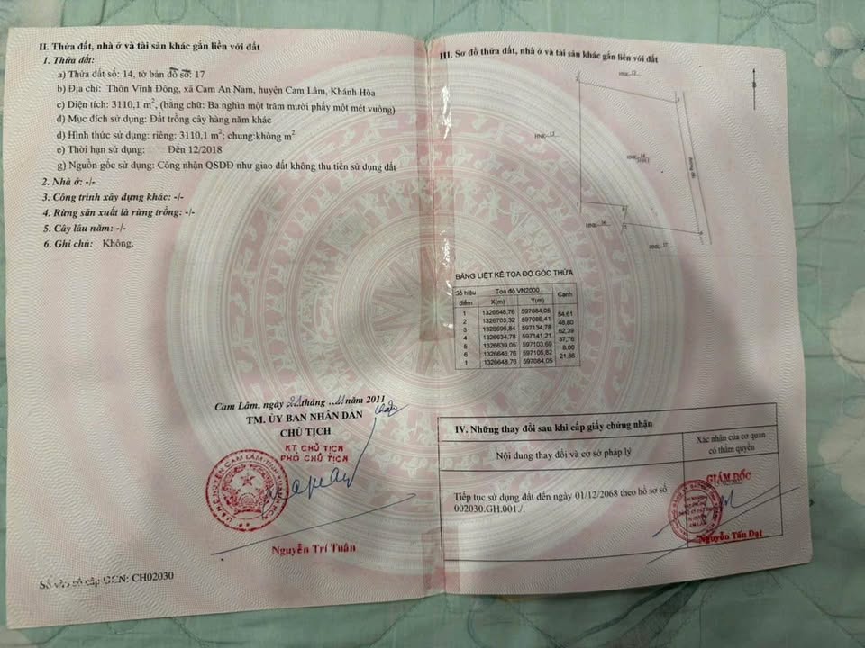 Đất nền Cam An Nam 3.110m² giá 1,3 tỷ - Đường to ô tô