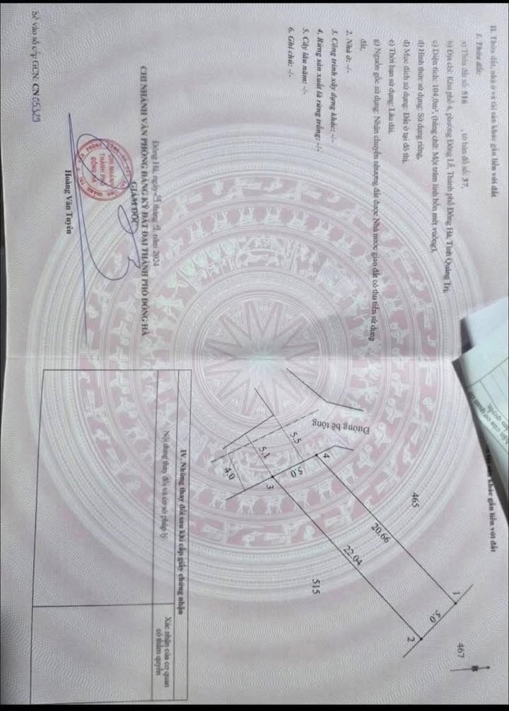 Đất Lê Lợi Thị xã Quảng Trị 110m² 1.05 tỷ - Ô tô thông