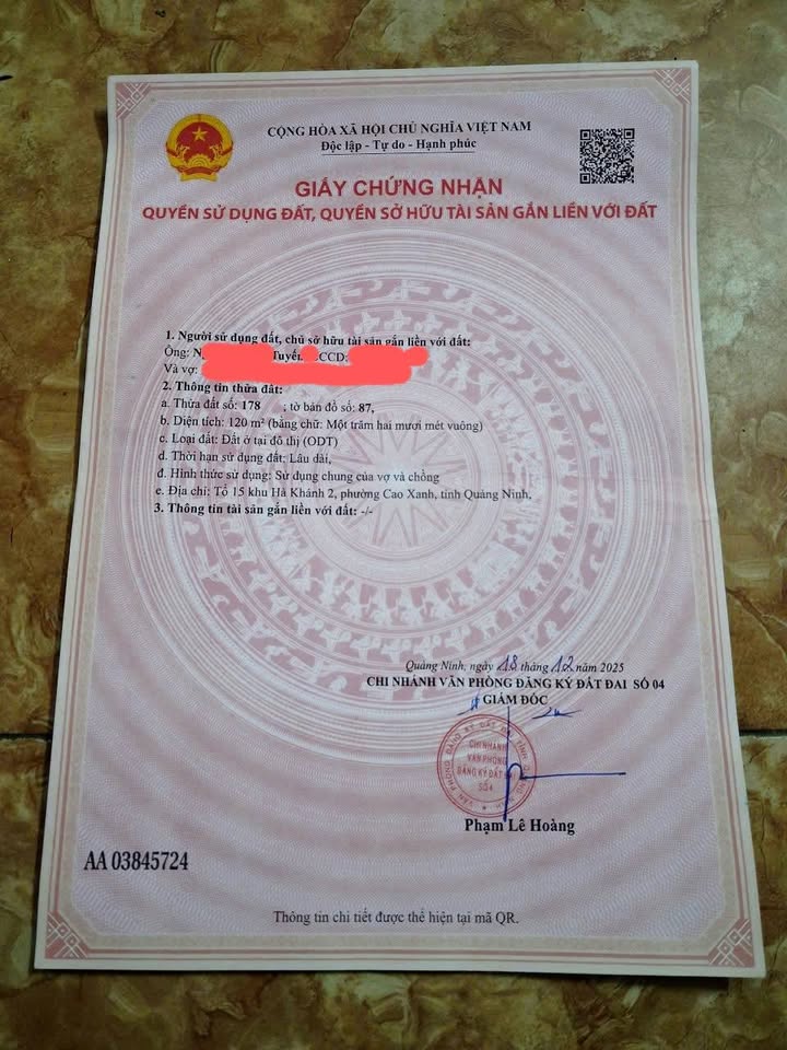 Đất nền Cao Xanh Hạ Long 120m² 4.2 tỷ - Xây dựng tự do