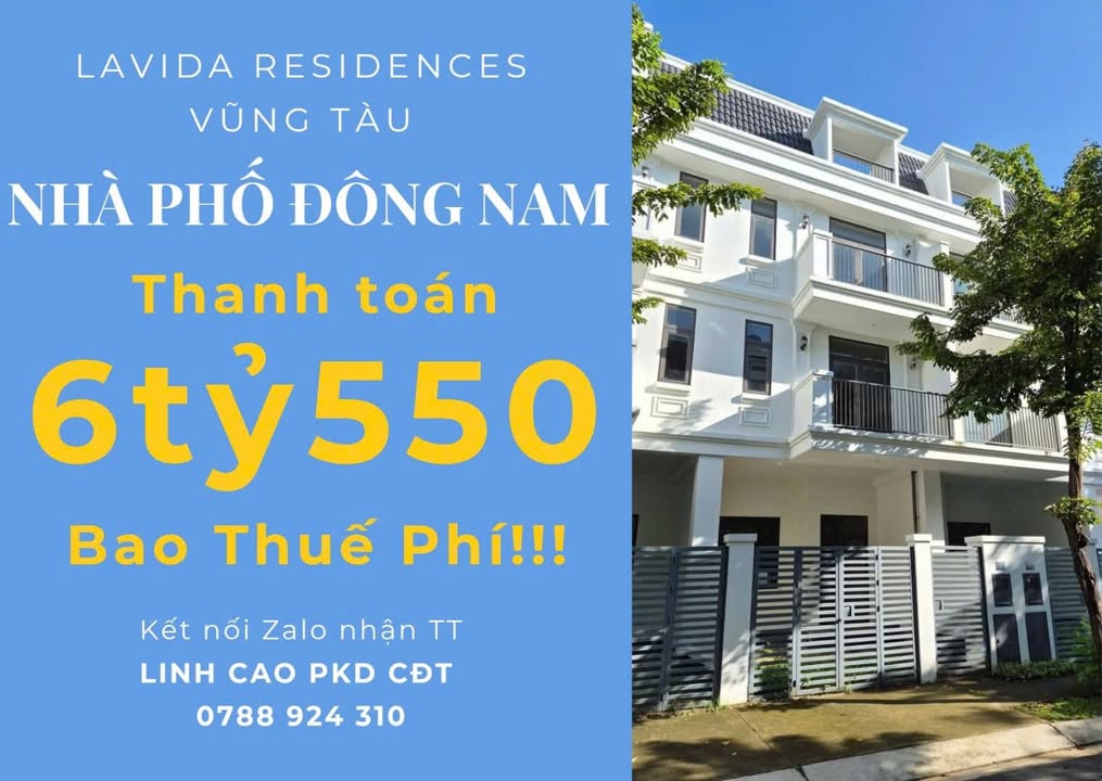 Nhà phố LaVida Bình Châu 78m² 6.55 tỷ - Vị trí đẹp