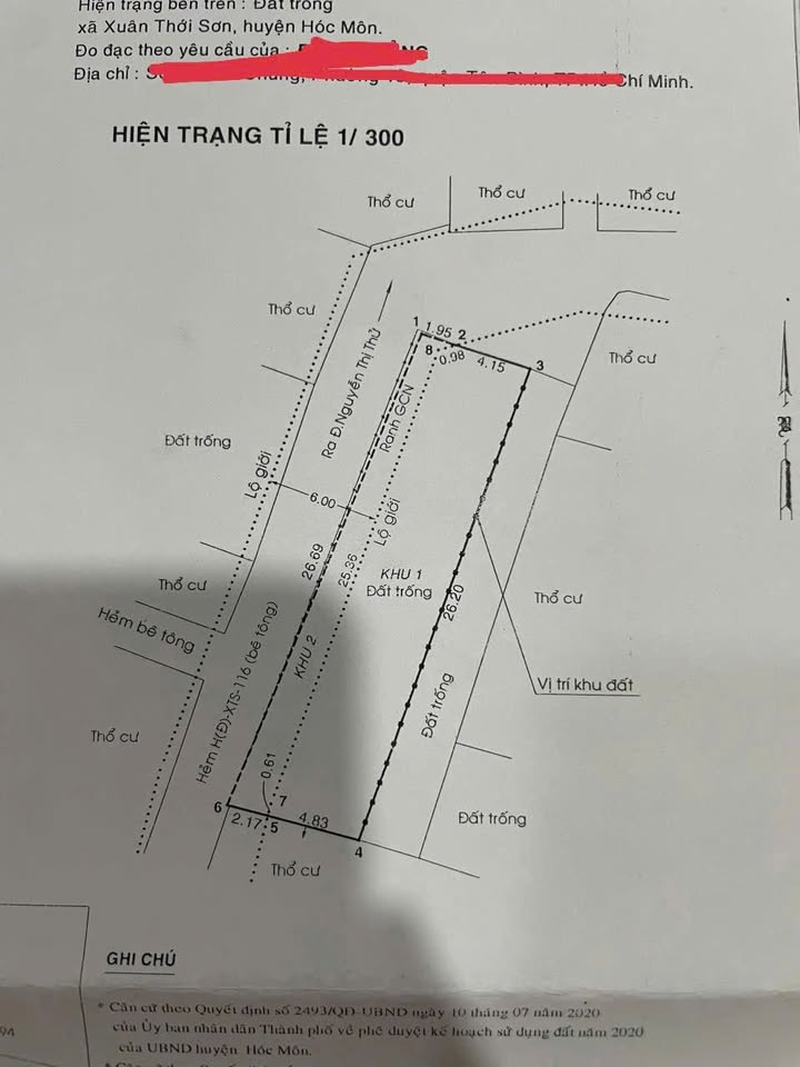 Đất Xuân Thới Sơn Hóc Môn 189m² - Sổ đỏ chính chủ