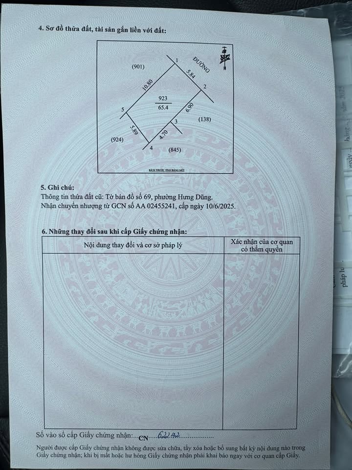 Đất Hưng Dũng Vinh 65,4m² giá 1,7 tỷ - Sổ đỏ chính chủ