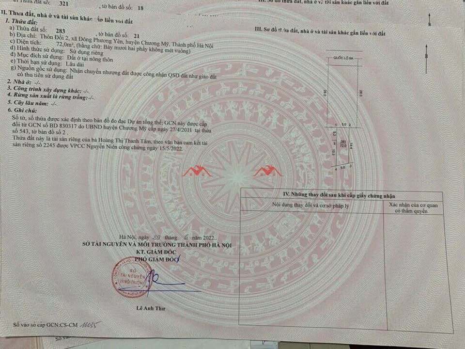 Đất nền Đông Phương Yên QL6A 72m² - Sổ đỏ chính chủ