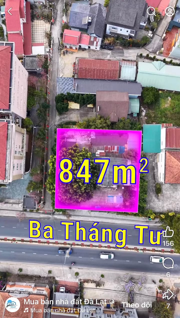 Đất 847m² Đường 3/4 Đà Lạt 120 tỷ - Pháp lý rõ ràng