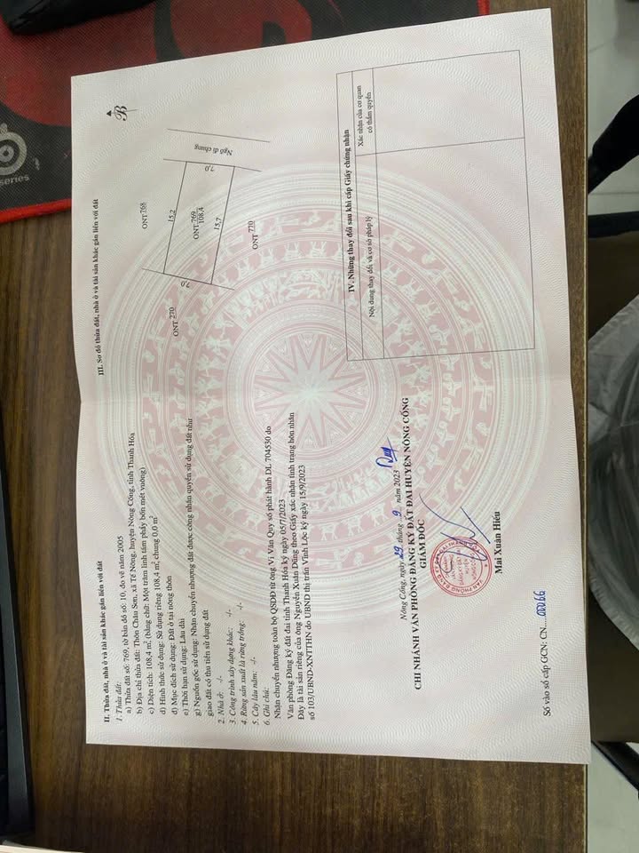 Đất nền Thắng Lợi Nông Cống 212m²/900 triệu - Sổ đỏ chính chủ