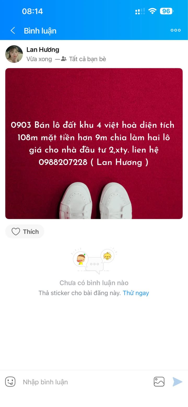 Đất nền Việt Hoà 108m² giá 2 tỷ - Tiềm năng tăng giá