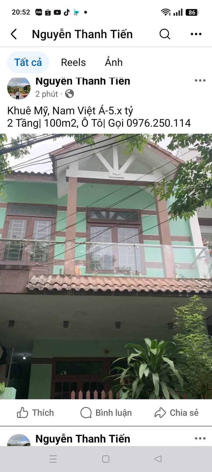 Nhà riêng Ngũ Hành Sơn 100m² 5.6 tỷ - Ô tô vào nhà