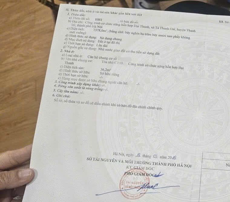 Căn hộ CT10 Đại Thanh 36m² 2,34 tỷ - Bàn giao ngay