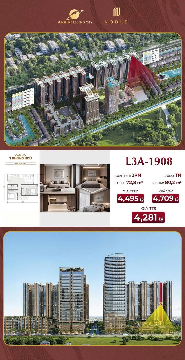 Căn hộ Sunshine Legend City Bắc Từ Liêm 73m² - View đẹp