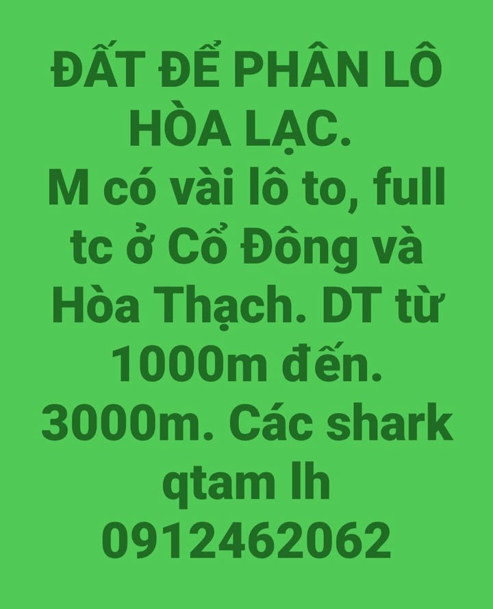 Đất phân lô Tân Xã Thạch Thất 1.000m² Sổ đỏ chính chủ