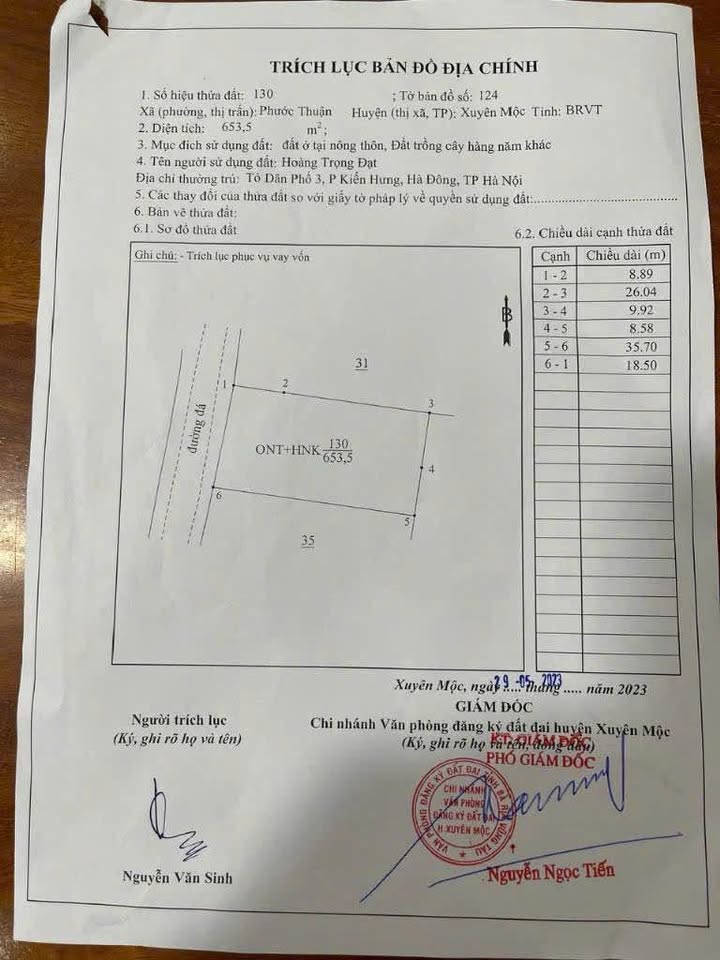 Đất nền Hồ Tràm Phước Thuận 633m² 12 tỷ - Đường ô tô