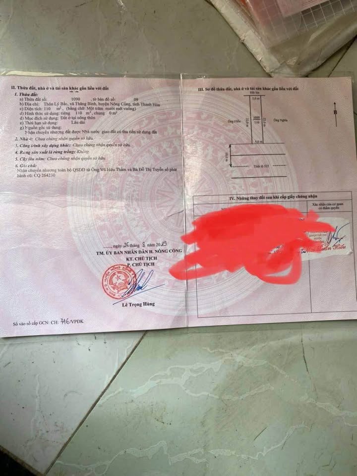 Đất nền Nông Cống 110m² 1,4 tỷ - Đường to ô tô