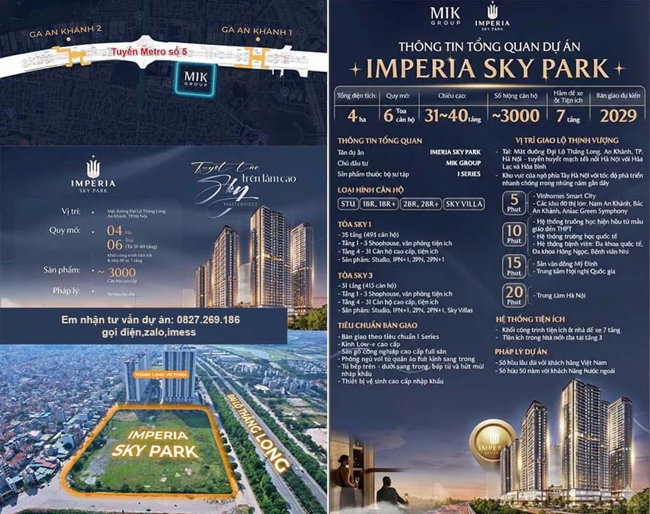 Căn hộ Imperia Sky Park Long Biên 57m² - Bàn giao ngay