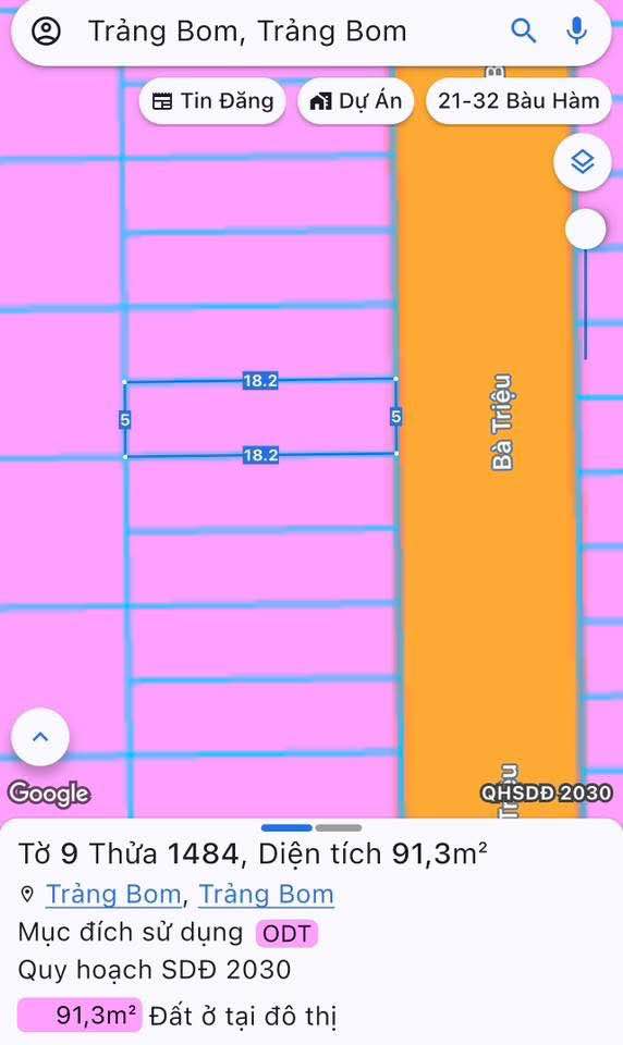 Đất nền Trảng Bom 91m² 1.9 tỷ - Sổ đỏ chính chủ