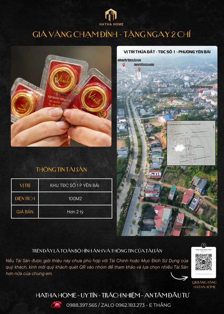 Đất nền Yên Bái Âu Cơ 100m² 2 tỷ - Sổ đỏ chính chủ