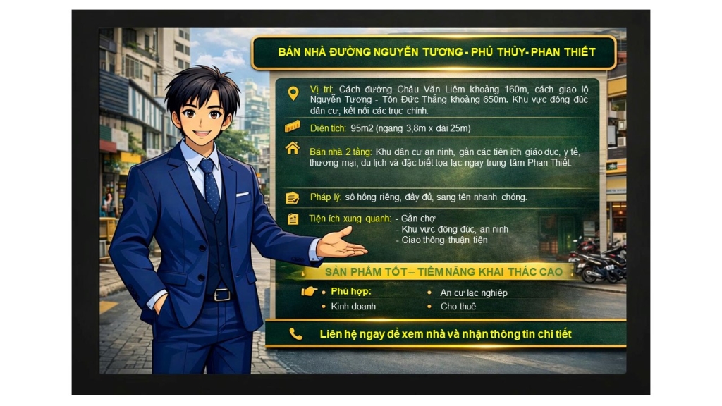 Nhà mặt phố Phú Thủy Phan Thiết 95m² 3,5 tỷ - Ô tô tận nhà