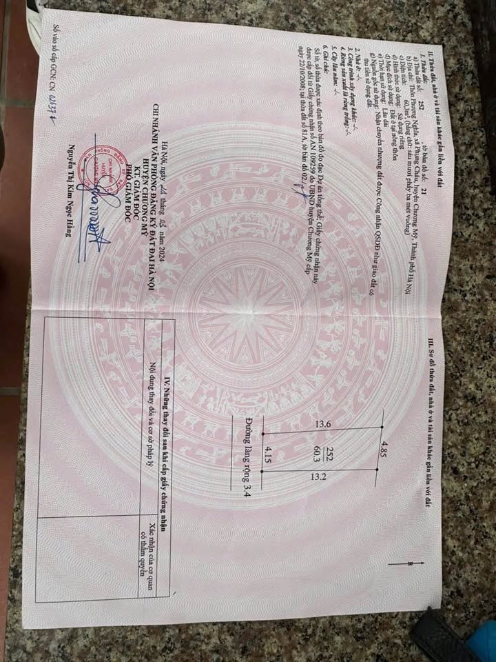 Đất thổ cư Phụng Châu Chương Mỹ 60m² - Sổ đỏ chính chủ