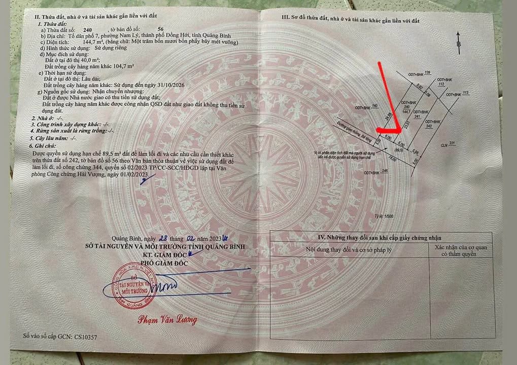 Đất nền Nam Lý Đồng Hới 149m² 850 triệu - Sổ đỏ chính chủ