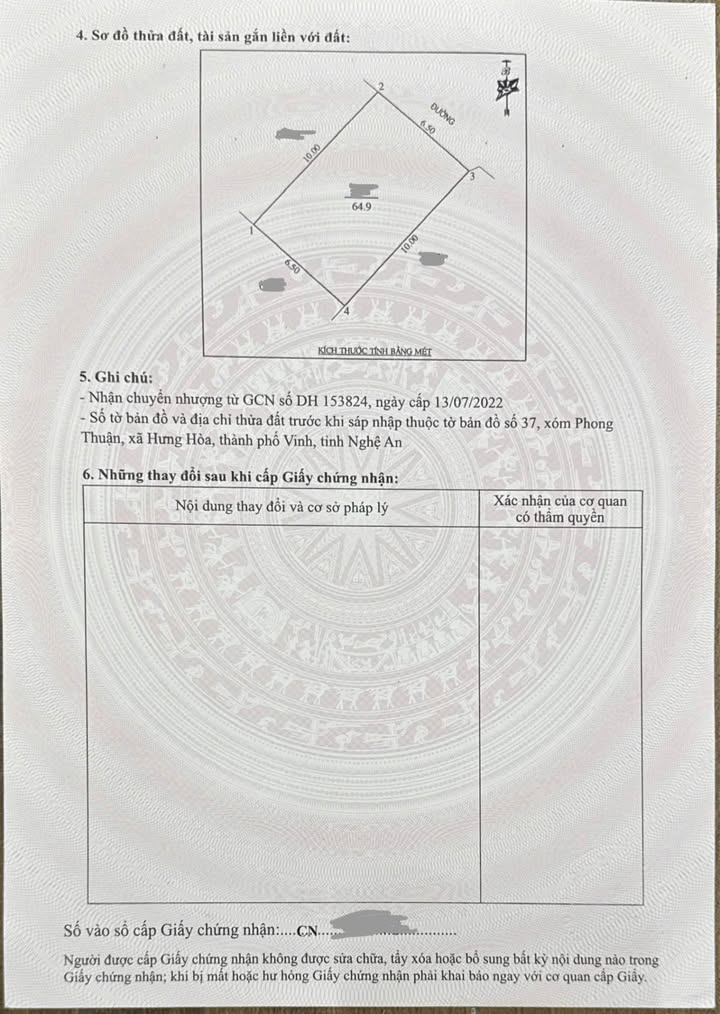 Đất nền Vinh 65m² giá 1,3 tỷ - Sổ đỏ chính chủ