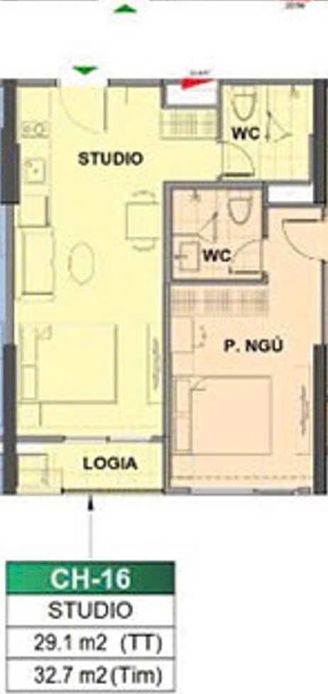 Căn hộ Vinhomes Ocean Park 29m² 2.35 tỷ - View công viên