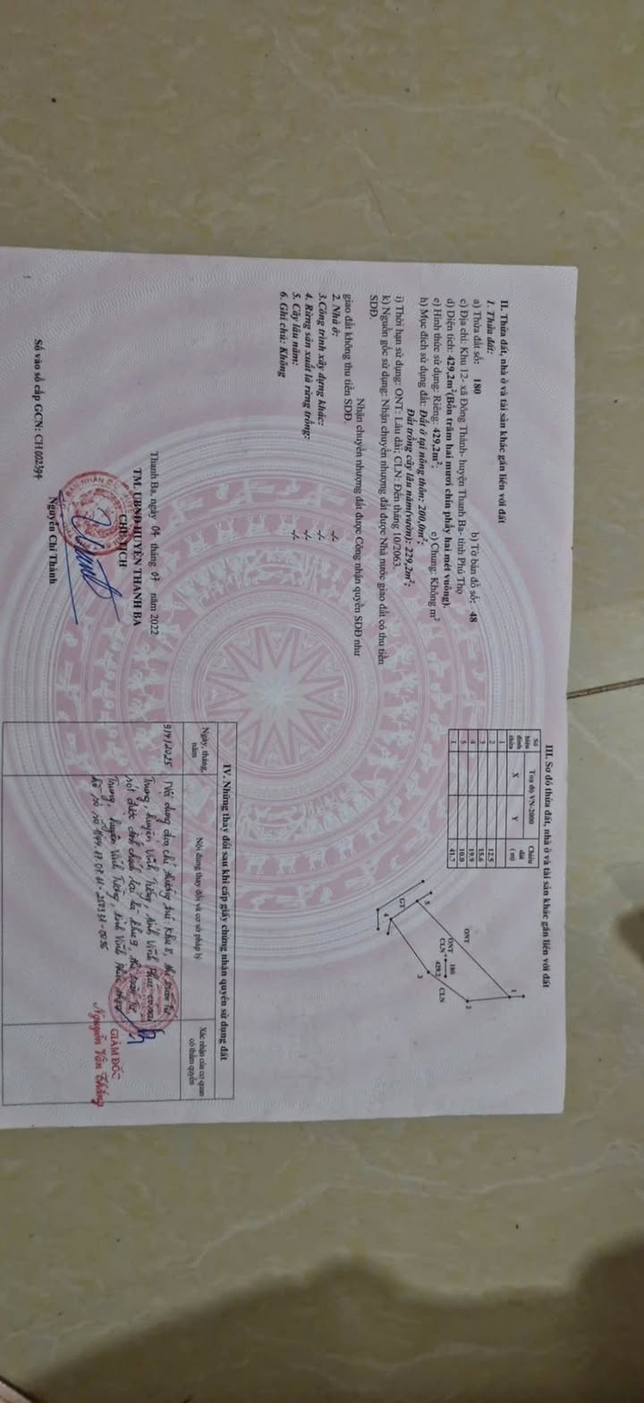 Đất nền Xã Đông Thành 429m² 1,7 tỷ - Sổ đỏ chính chủ