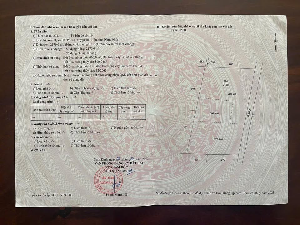 Đất nền Hải Phong 2.170m² 4.5 tỷ - Đất thổ cư 100%