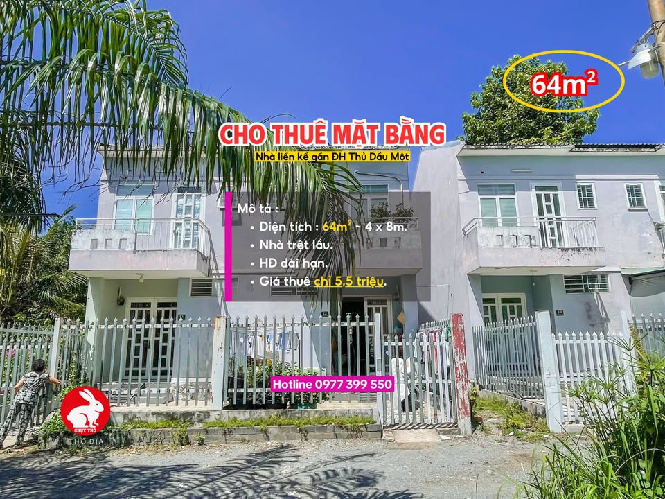 Nha lien ke Phu Loi Thu Dau Mot 64m2 5.5tr - Thich hop KD