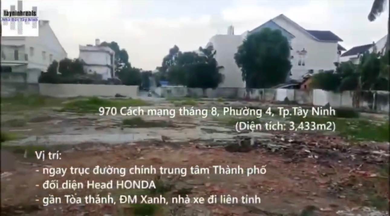 Đất nền Tây Ninh 3433m² giá 30 triệu - Đường to ô tô