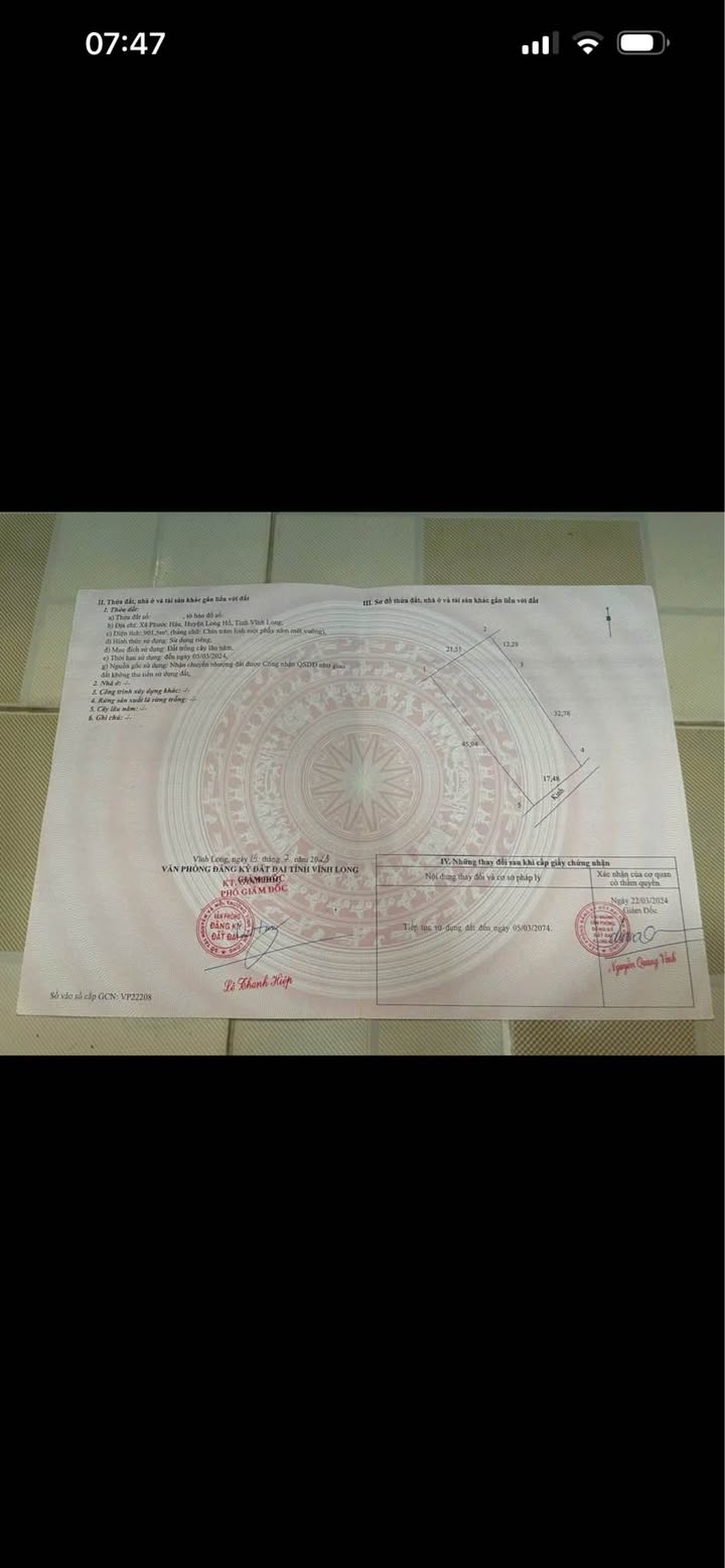 Đất vườn P.3 Vĩnh Long 900m² 1.6 tỷ - Pháp lý rõ