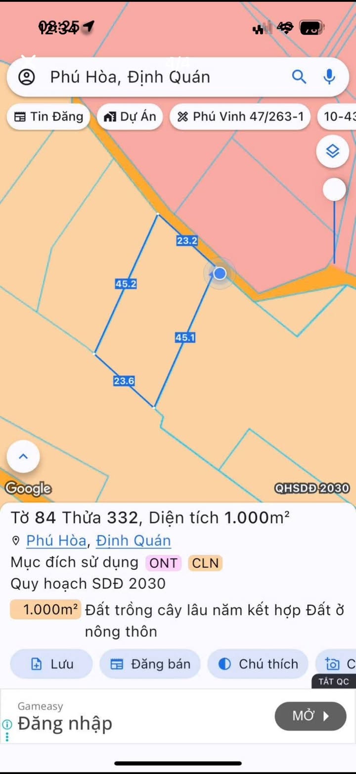Đất nền Phú Hòa Định Quán 360m² 750 triệu - Sổ đỏ chính chủ