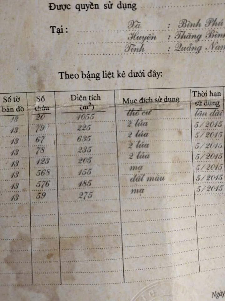 Đất nền Bình Phú Thăng Bình 1.000m² 0.4 tỷ - Sổ đỏ