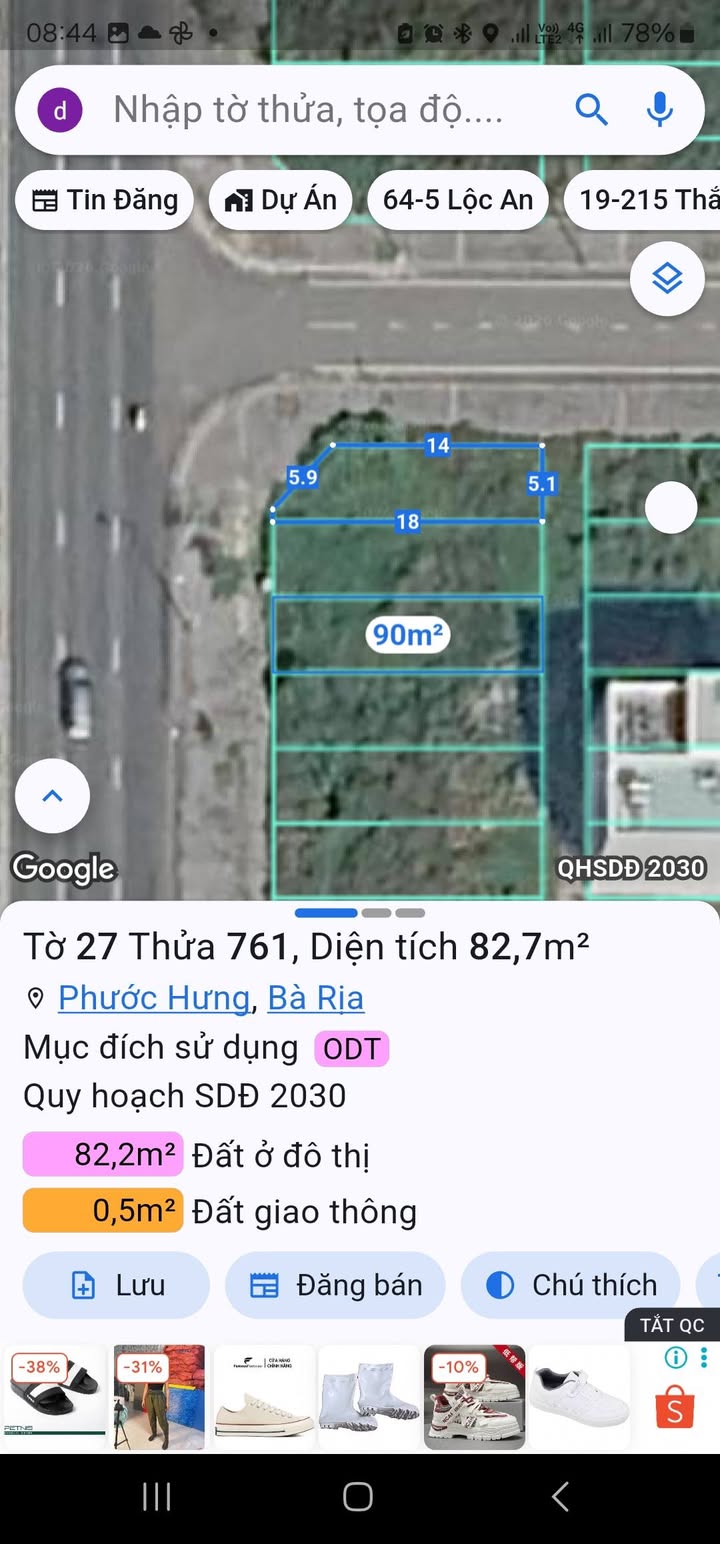 Đất nền Phước Hưng Bà Rịa 92m² 6 tỷ - Sổ đỏ chính chủ