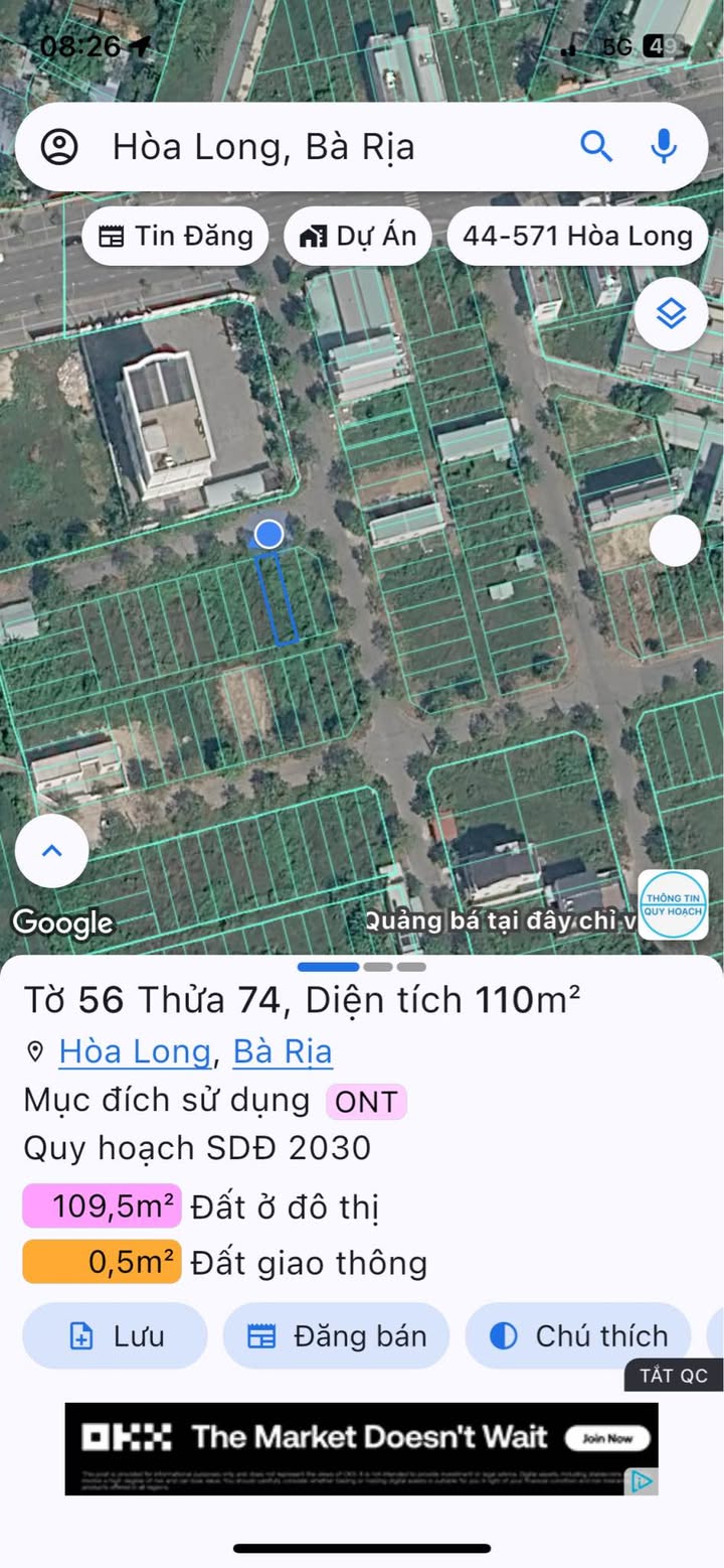 Đất nền Long Tâm Bà Rịa 110m² 2.45 tỷ - Hạ tầng hoàn thiện