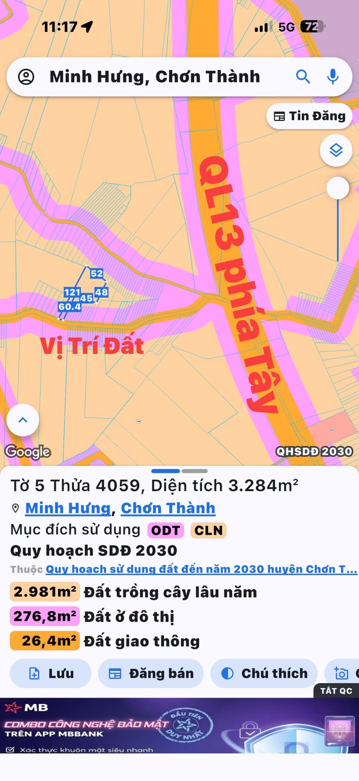 Đất nền QL13 Chơn Thành 2.300m² - Sổ đỏ chính chủ