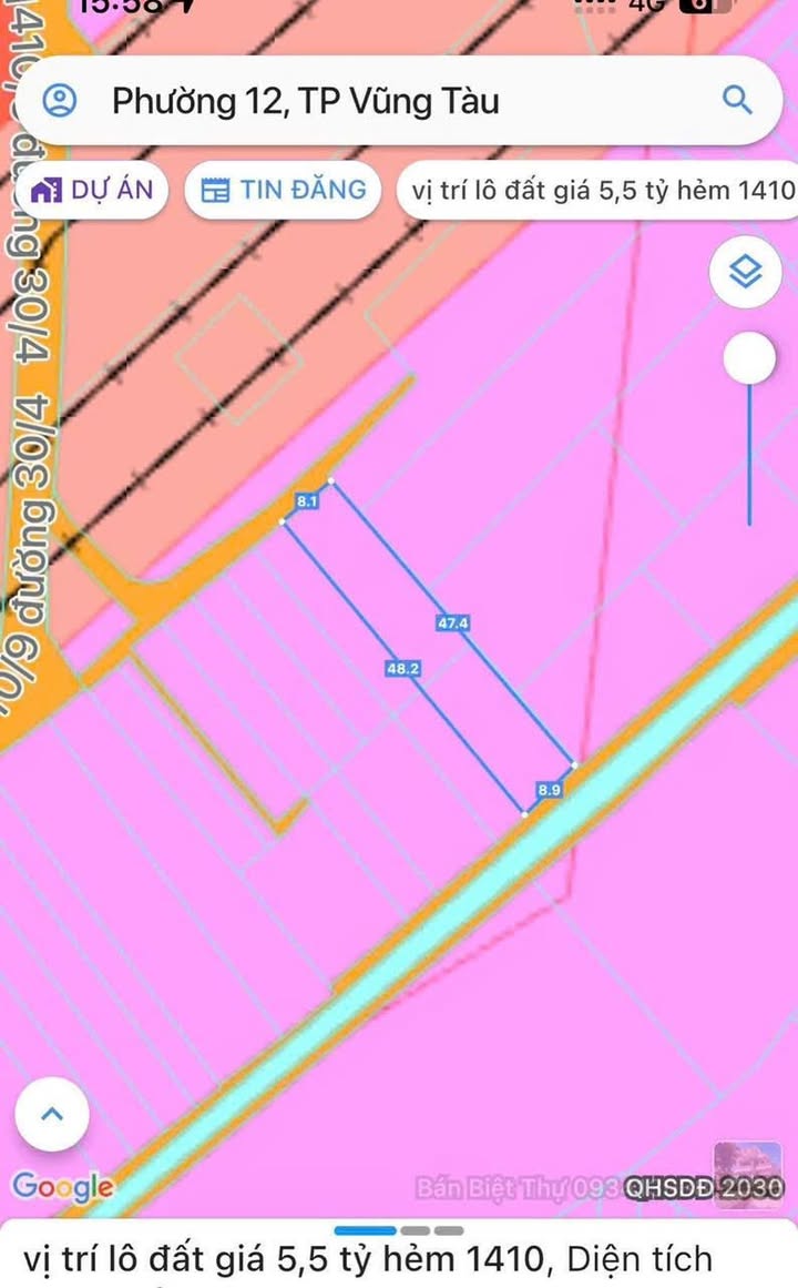 Đất nền Phường 12 Vũng Tàu 408m² 4,9 tỷ - Sổ đỏ chính chủ