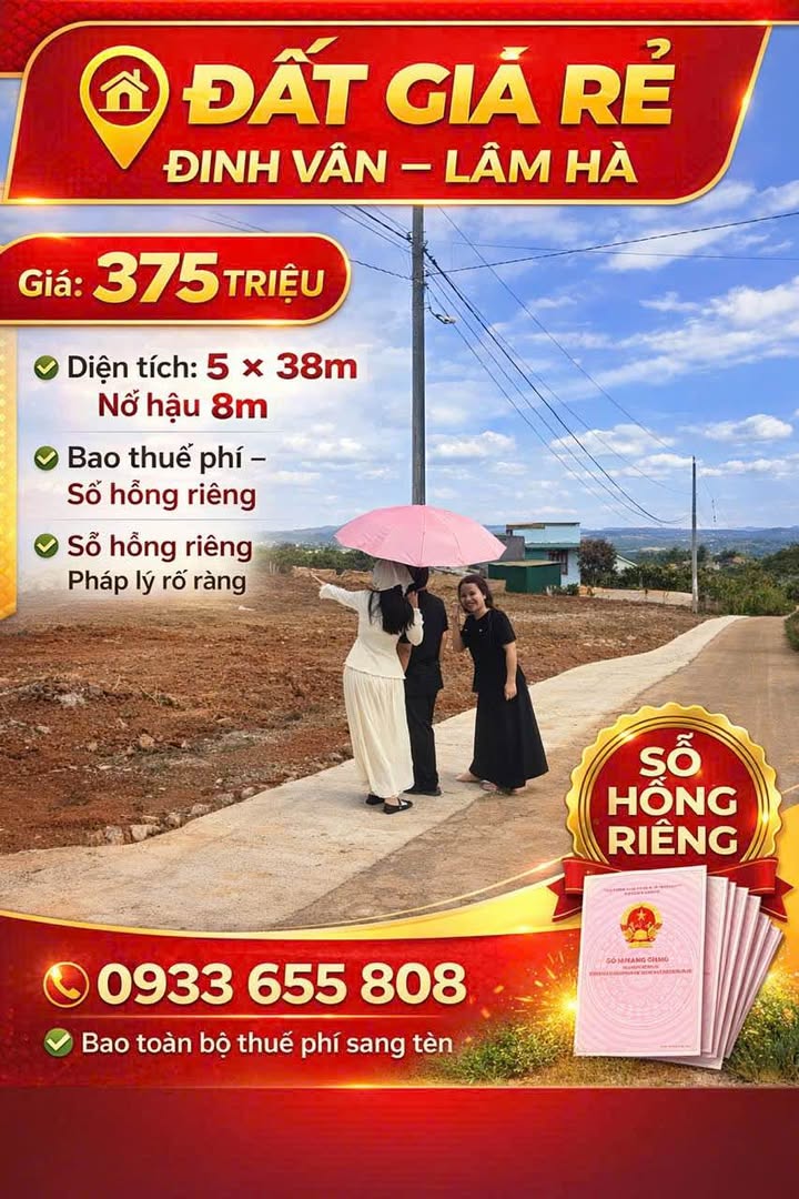 Đất nền Võ Thị Sáu Đà Lạt 190m² 475 triệu - Sổ đỏ chính chủ