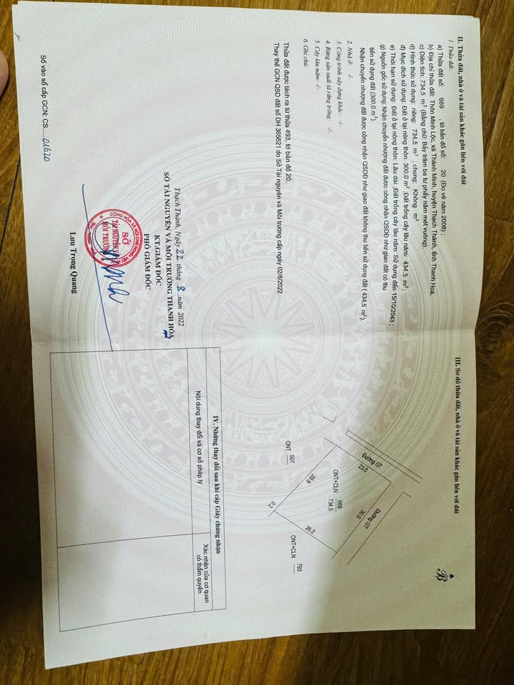 Đất nền Thôn Minh Lộc 690m² giá thỏa thuận - Đất thổ cư 100%