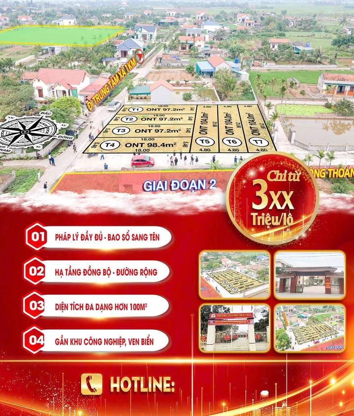 Đất Nga Thái Thanh Hóa 97–104m² 385 triệu - Sổ đỏ chính chủ