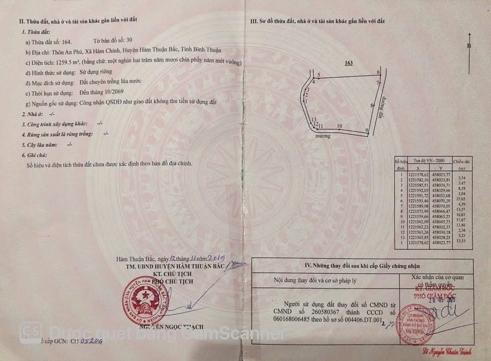 Đất nền Hàm Chính Phan Thiết 432m² 360tr - Sổ đỏ chính chủ