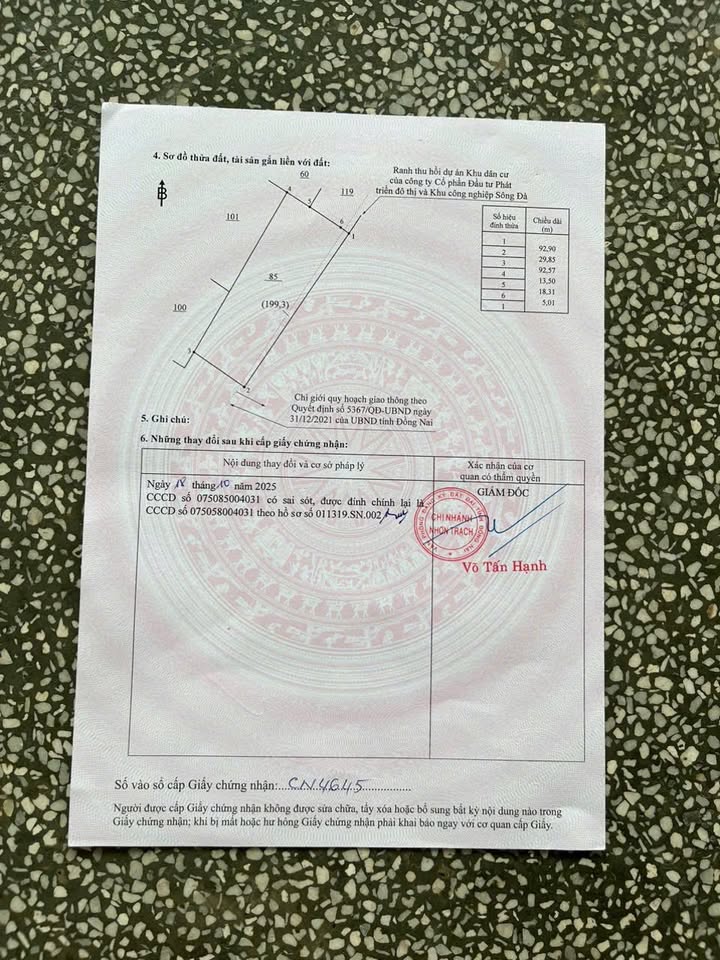 Đất nền Nhơn Trạch 5.860m² 14.65 tỷ - Sổ đỏ chính chủ