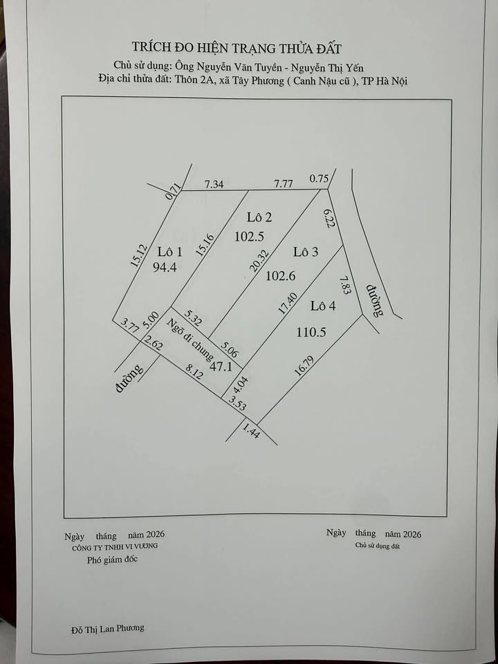 Đất nền Chương Mỹ 100m² - Ô tô vào tận đất trục chính