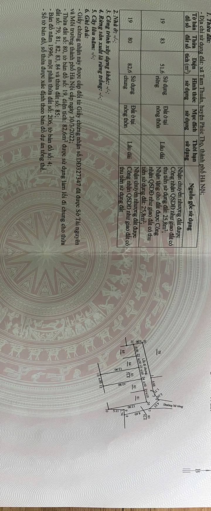 Đất nền Tam Thuấn Phúc Thọ 51,6m² 2 tỷ - Sổ đỏ chính chủ