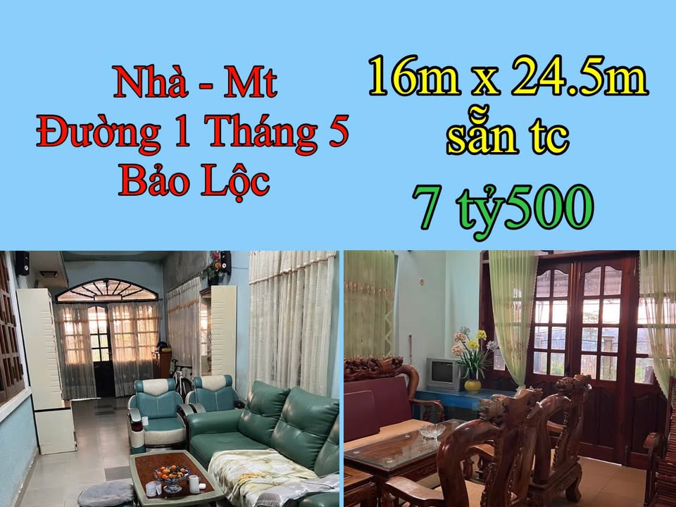 Nhà phố 1 Tháng 5 Bảo Lộc 390m² 7.5 tỷ - Chính chủ bán