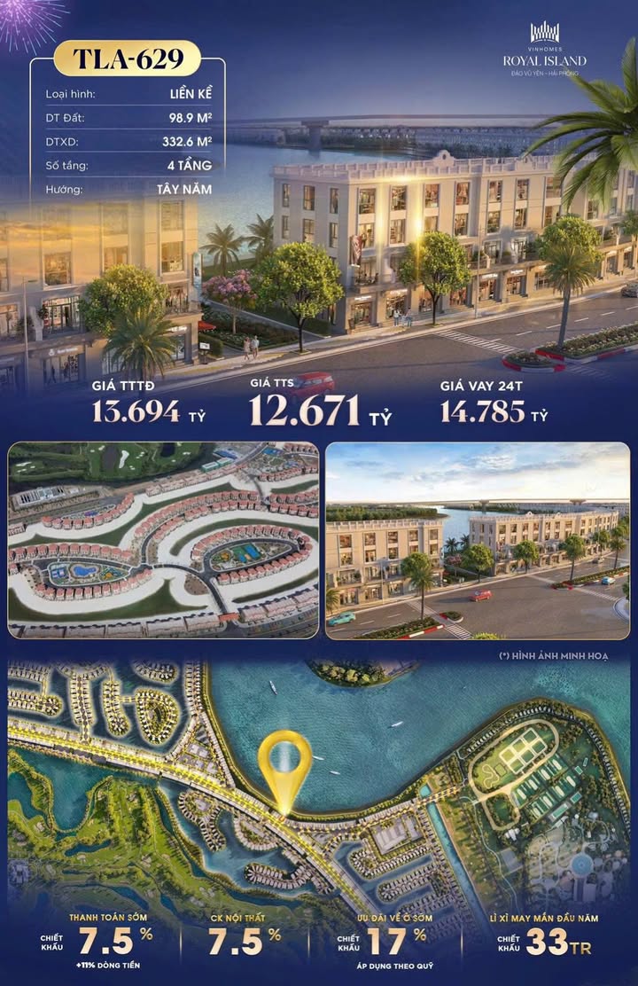 Townhouse Vinhomes Vũ Yên 300m² 37.8 tỷ - View công viên