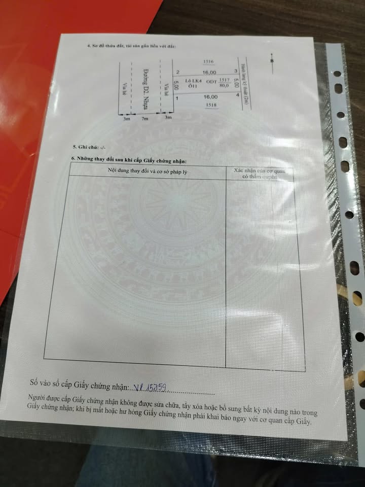 Đất nền Tân Hiệp Tân Uyên 80m² giá 1.3 tỷ - Sổ đỏ chính chủ